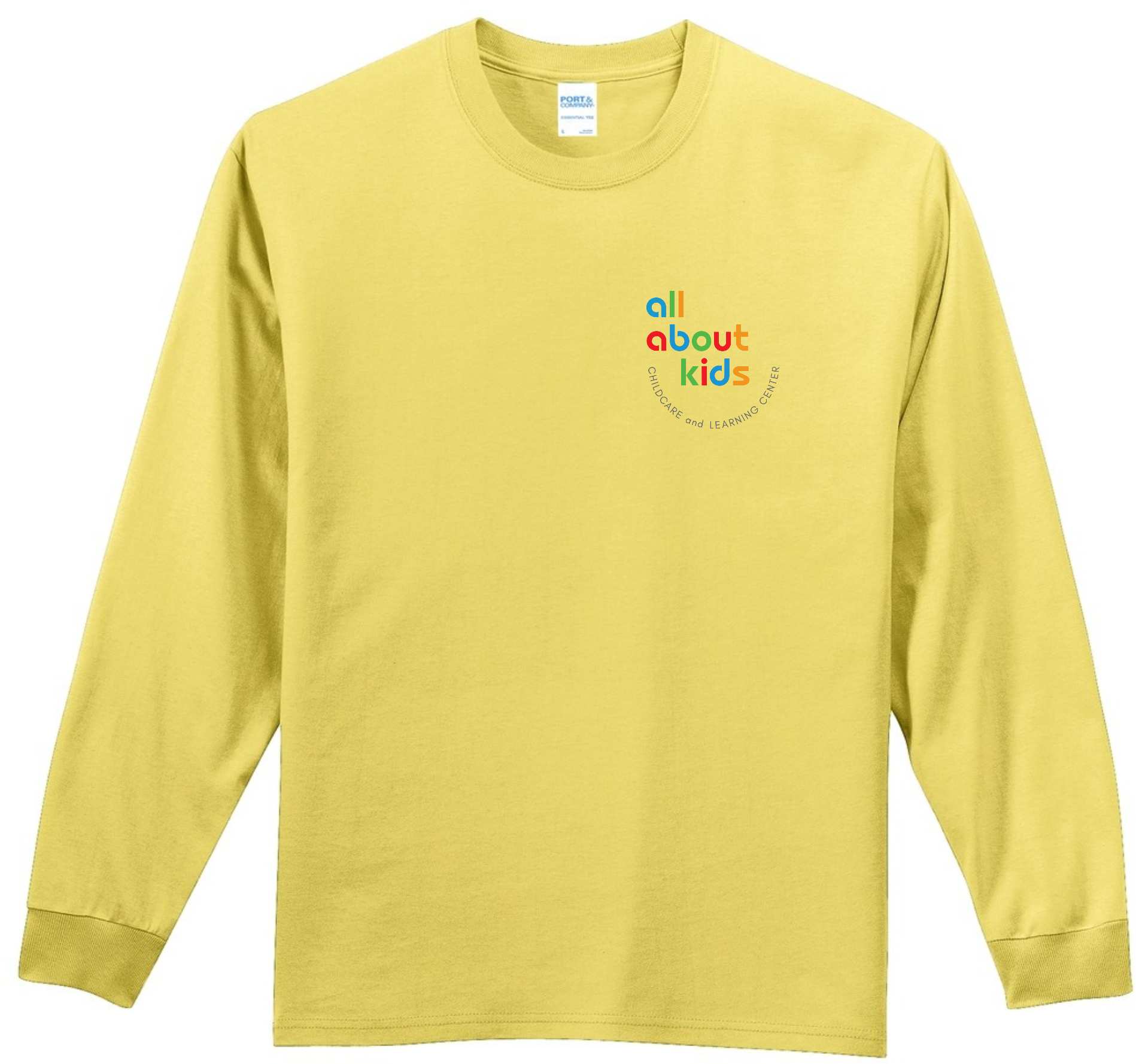 Port & Company® Long Sleeve Essential Tee – PC61LS (Grey Left Chest Logo)