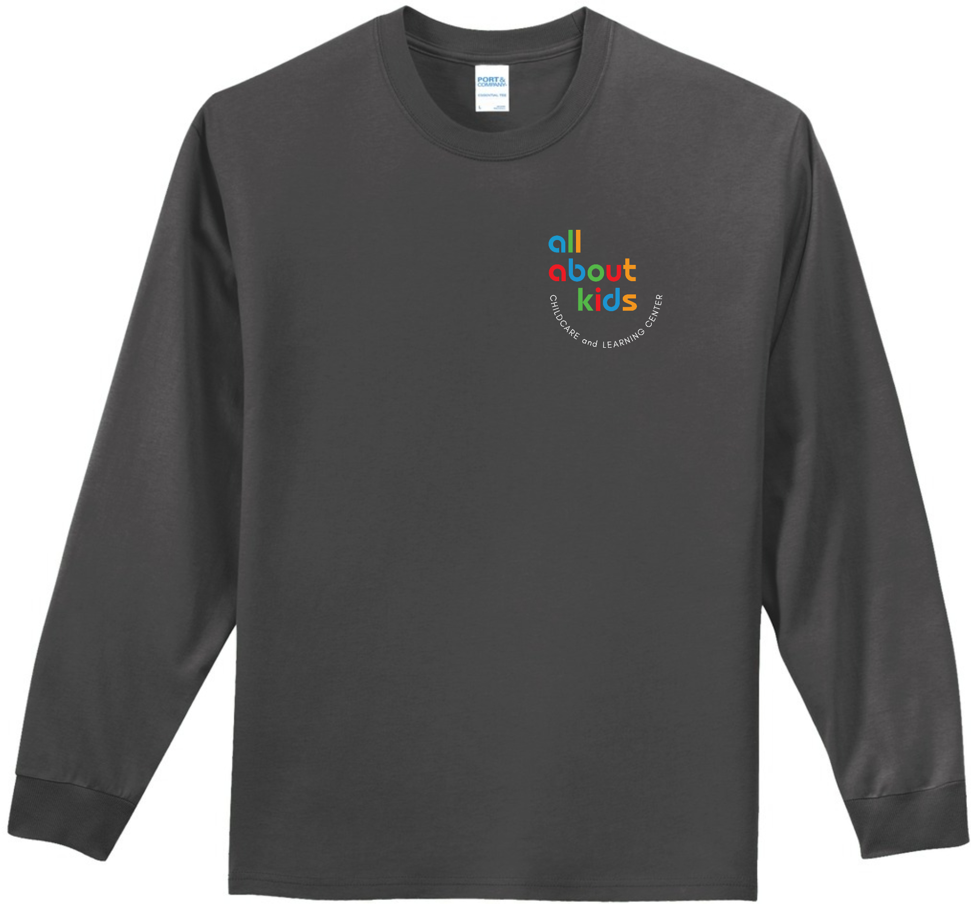 Port & Company® Long Sleeve Essential Tee – PC61LS (White Logo Left Chest)