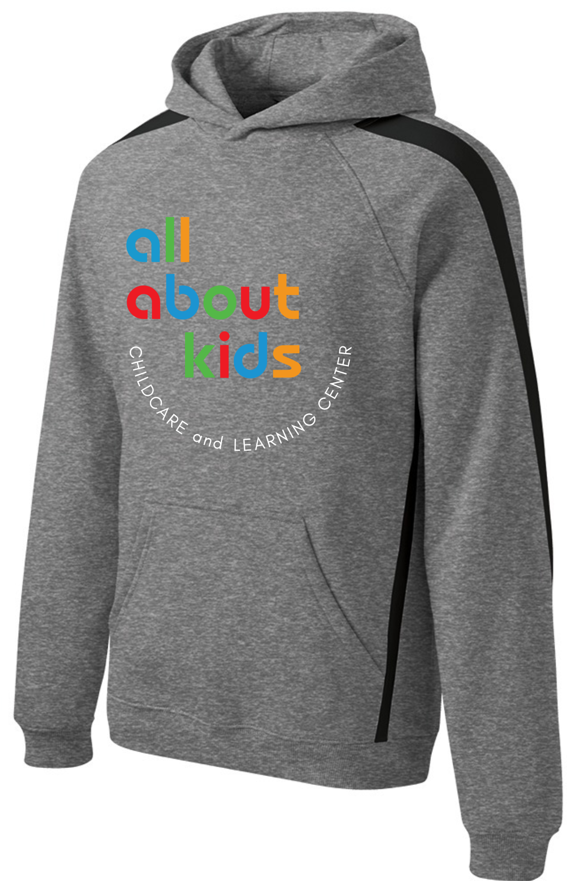 Sport-Tek® Sleeve Stripe Pullover Hooded Sweatshirt – ST265 (White Full Front Logo)