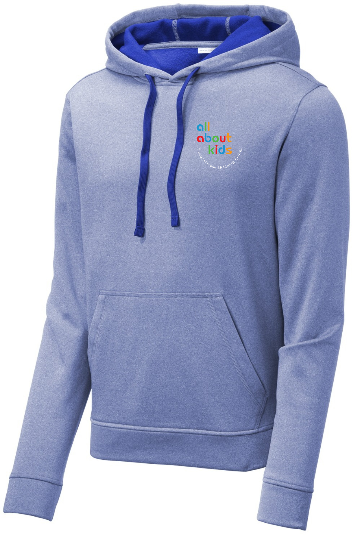 Sport-Tek ® PosiCharge ® Sport-Wick ® Heather Fleece Hooded Pullover – ST264 (White Logo Left Chest)