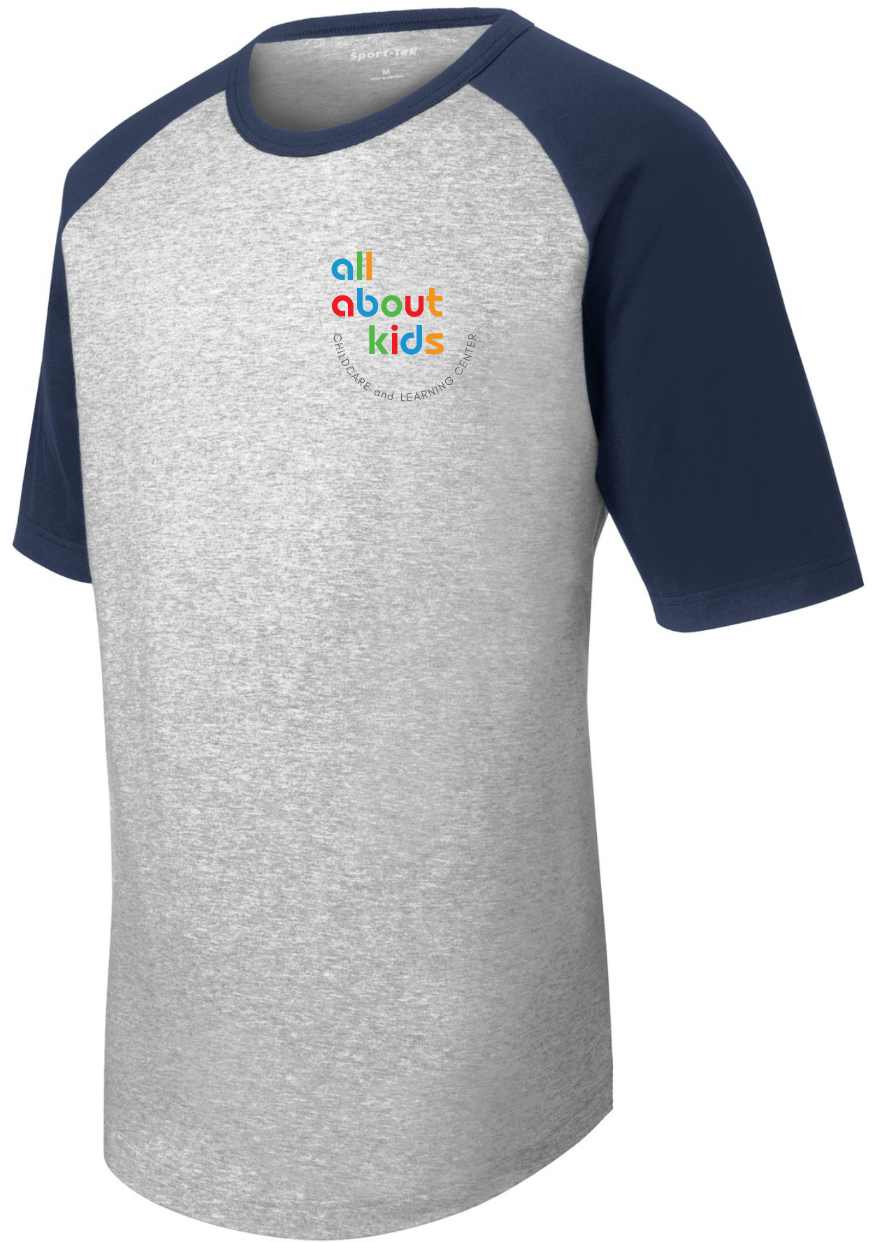 Sport-Tek® Short Sleeve Colorblock Raglan Jersey – T201 (Grey Left Chest Logo)