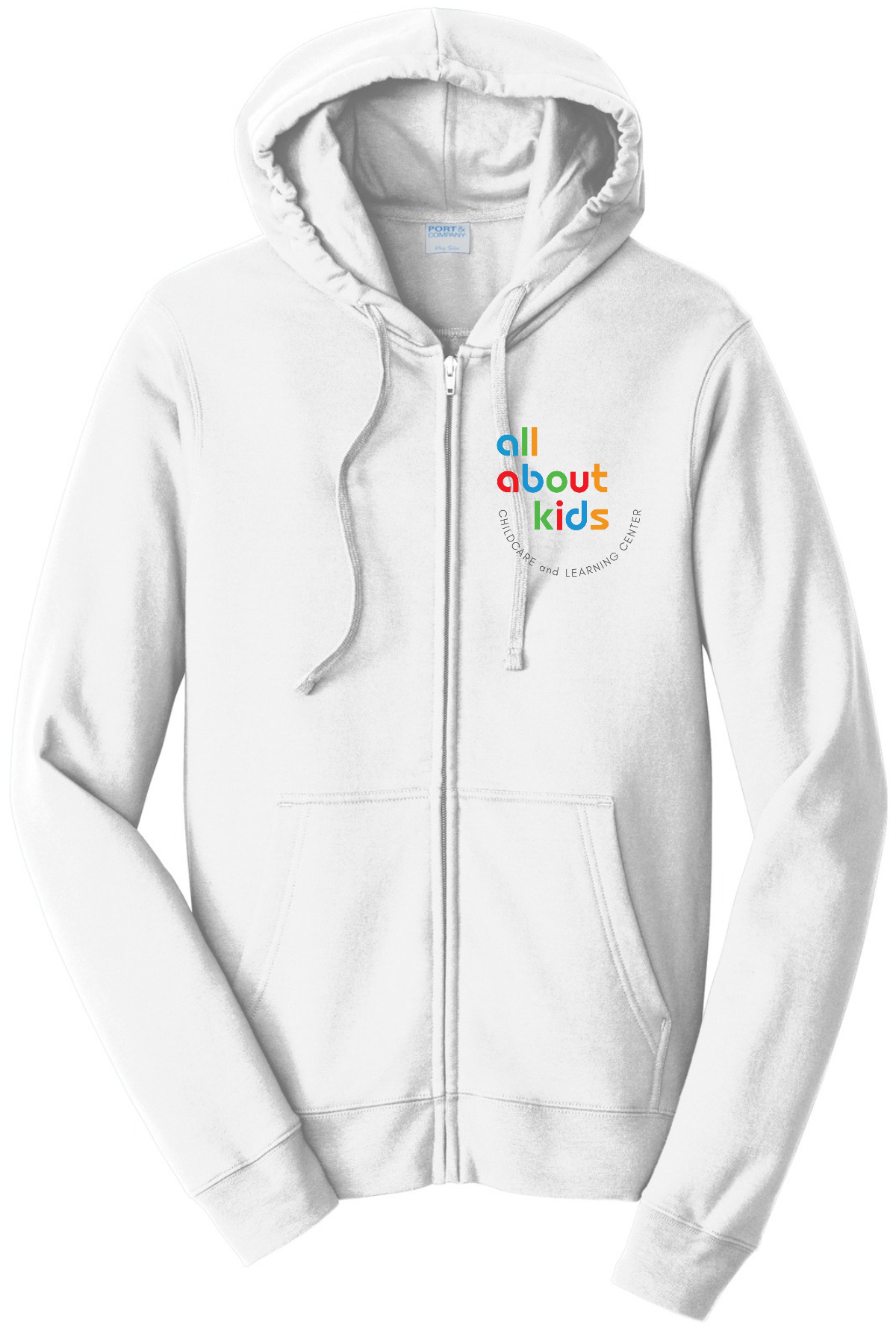Port & Company® Fan Favorite™ Fleece Full-Zip Hooded Sweatshirt – PC850ZH (Grey Left Chest Logo)