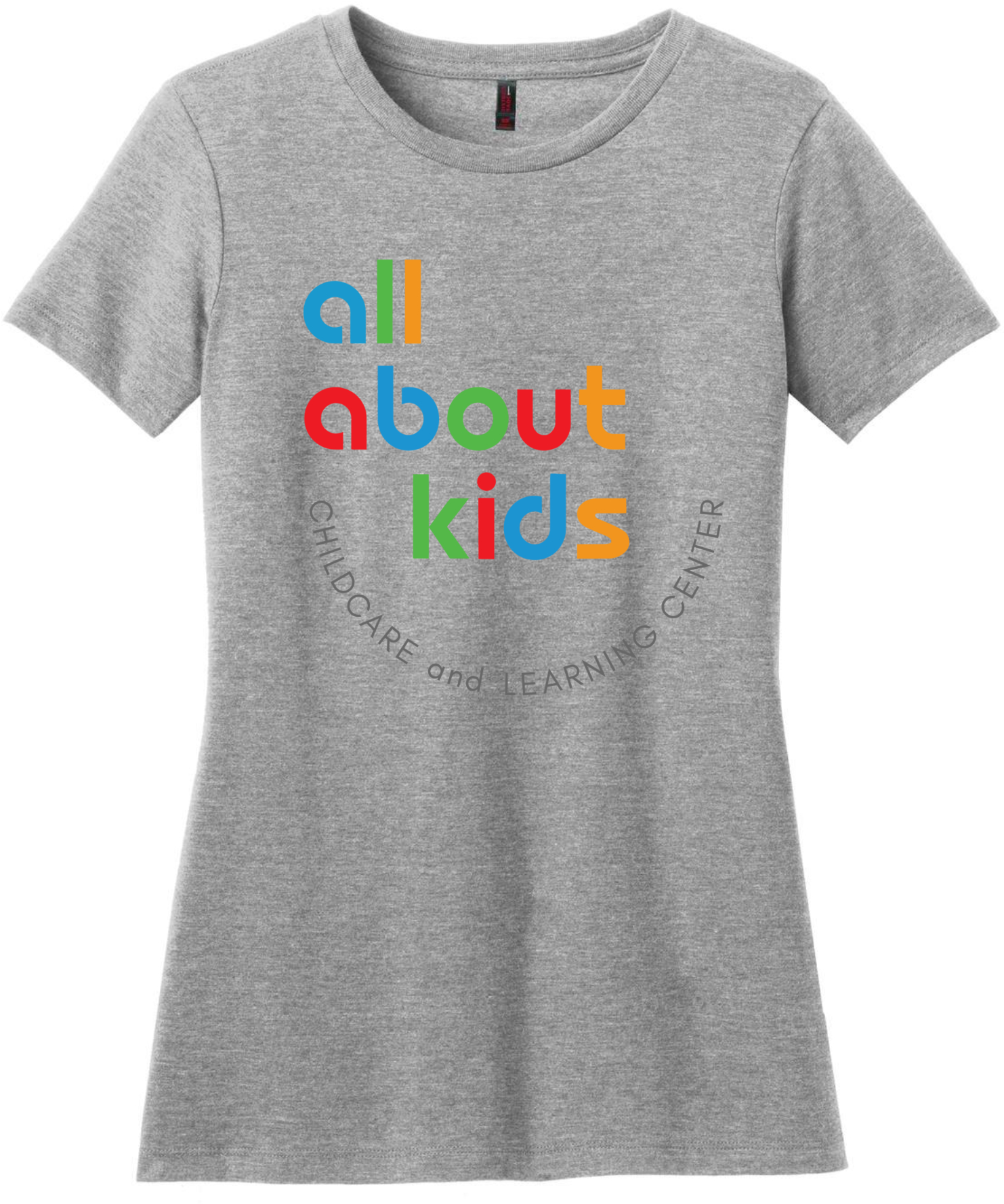 District® Women’s Perfect Blend® CVC Tee - DM108L (Grey Full Front Logo)