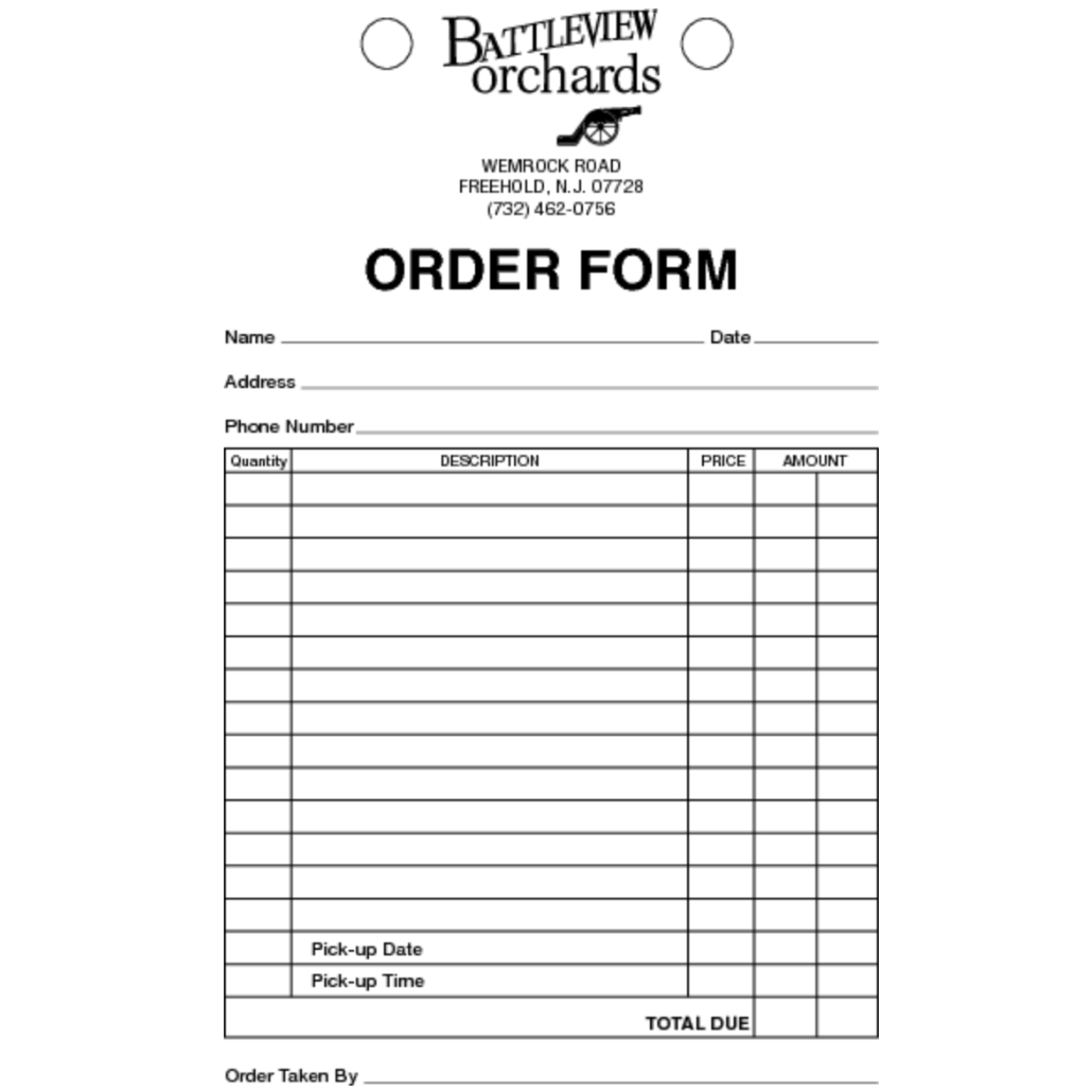 Battleview Orchards Order Form