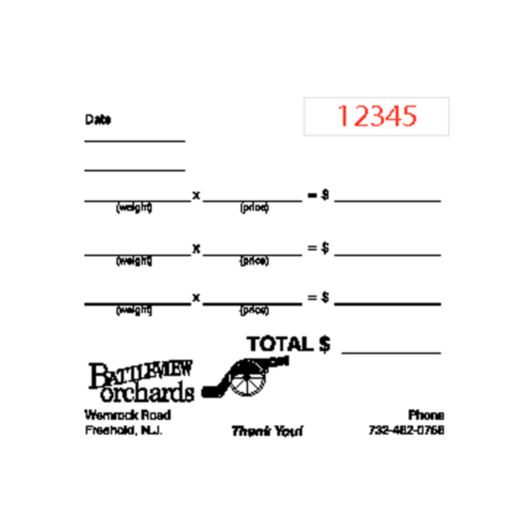Reciept Ticket