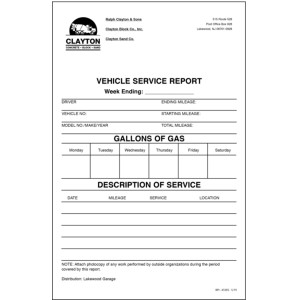 Vehicle Service Report