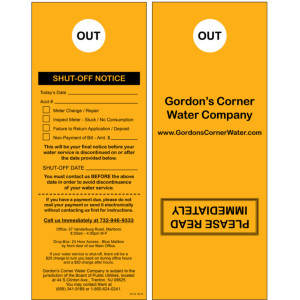 Shut Off Notice Door Hanger