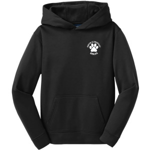 YST244 youth black dri-fit hoodie