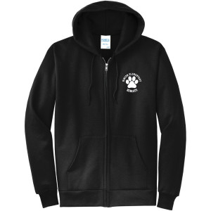 PC78ZH adult black zip hoodie