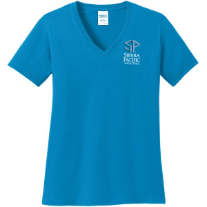 LPC54V - PORT & COMPANY ® LADIES CORE COTTON V-NECK TEE.
