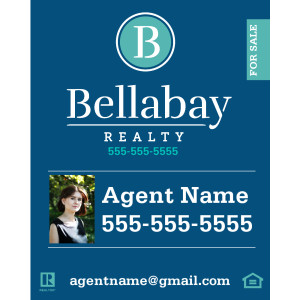 30 x 24 Real Estate Sign - with Photo for Agent or QR Code