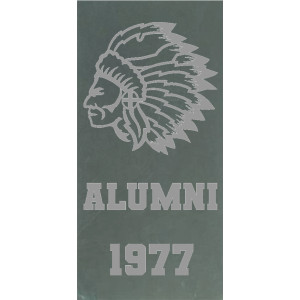 ALUMNI Indian Head design engraved on tile