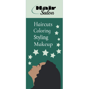 Retractable Banner, Business - Full Size - Tags: makeup, salon, beauty, coloring, haircuts, cuts, trim, barber