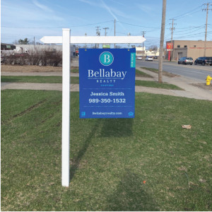 Hanging Real Estate Sign PVC L-Frame Post