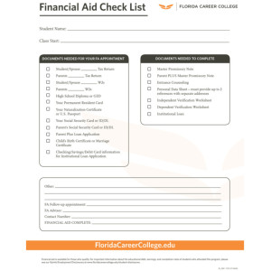 Financial Aid Checklist