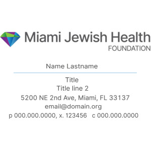 Business Cards Miami Jewish Health Foundation