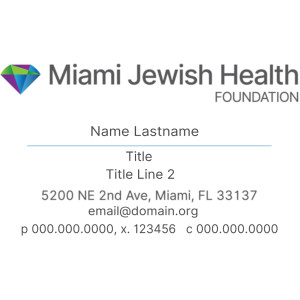 Business Cards Miami Jewish Health Foundation
