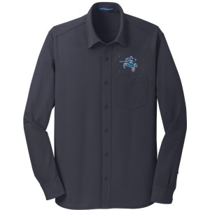 PCES UNISEX ADULT on long sleeve knit dress shirt