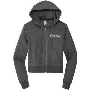 Ladies Cropped Fleece Zip Up Hoodie