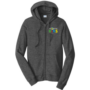 Port & Company® Fan Favorite™ Fleece Full-Zip Hooded Sweatshirt - PC850ZH (White Logo)