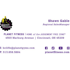 Planet Fitness Business Cards