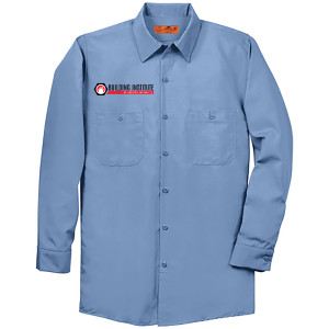 Building Institute - Red Kap® Long Size, Long Sleeve Industrial Work Shirt - SP14LONG (Black Logo)