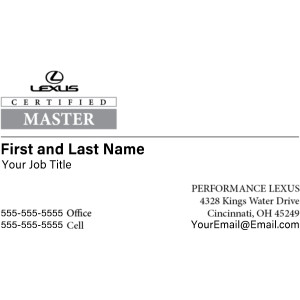 Performance Lexus - Business Cards