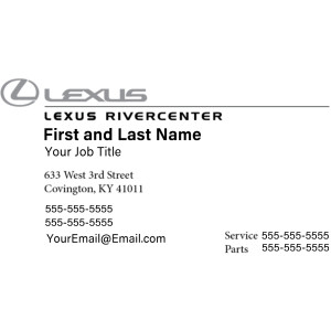 Performance Lexus RiverCenter - Business Cards