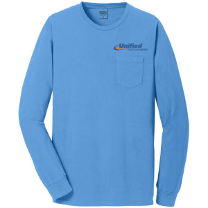 Port & Company® Beach Wash® Garment-Dyed Long Sleeve Pocket Tee - PC099LSP