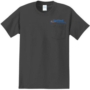 Port & Company® Essential Pocket Tee - PC61P (Blue Logo)