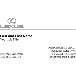Performance Lexus – Business Cards