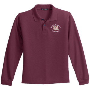 Youth Maroon Faith Baptist Cotton Blend L/S Polo