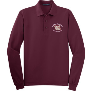 Adult Maroon Faith Baptist Cotton Blend L/S Polo