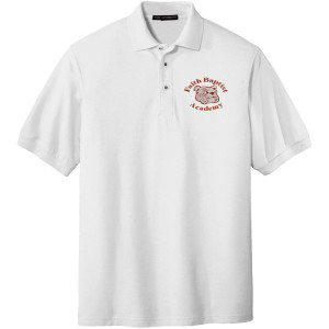 Adult White Faith Baptist Cotton Blend Polo