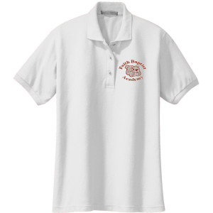 Ladies White Faith Baptist Cotton Blend Polo