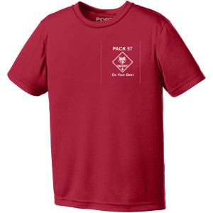 PC380Y Red Polyester Tee YOUTH
