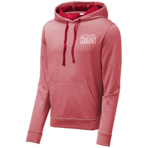 Sport-Tek ® PosiCharge ® Sport-Wick ® Heather Fleece Hooded Pullover – ST264 (White Logo)