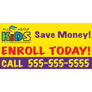 All About Kids - Save Money - 8'x4' Banner