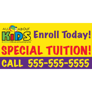 All About Kids - Enroll Today - 8'x4' Banner