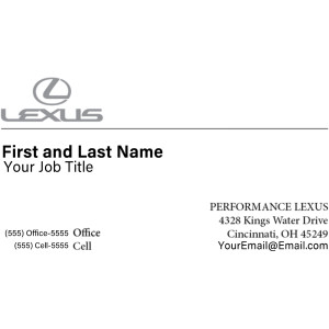 Performance Lexus – Business Cards