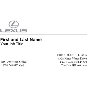 Performance Lexus – Business Cards