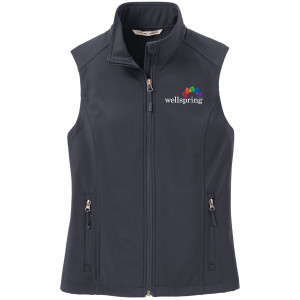 Port Authority® Ladies Core Soft Shell Vest - L325 (White Rainbow Logo)