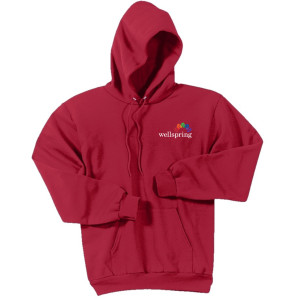 Port & Company® Core Fleece Pullover Hooded Sweatshirt - PC78H (White Rainbow Logo)