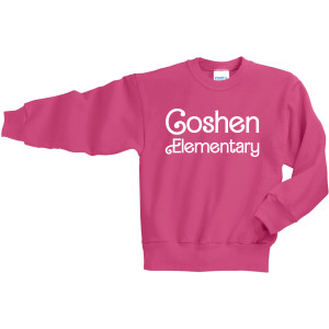 Port & Company® Youth Core Fleece Crewneck Sweatshirt - PC90Y (White Barbie Logo)