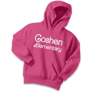 Port & Company® Youth Core Fleece Pullover Hooded Sweatshirt - PC90YH (White Barbie Logo)
