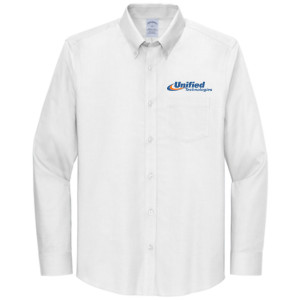 Brooks Brothers® Wrinkle-Free Stretch Nailhead Shirt - BB18002 (White Logo)