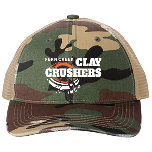 Clay Crushers - Port Authority® Distressed Mesh Back Cap - C600 (White Logo) Embroidery