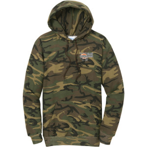 Clay Crushers - Port & Company® Core Fleece Camo Pullover Hooded Sweatshirt - PC78HC (Outlined Logo) DTF