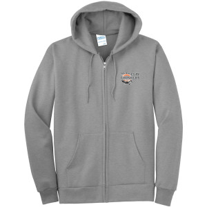 Clay Crushers - Port & Company® Essential Fleece Full-Zip Hooded Sweatshirt - PC90ZH (Outlined Logo) DTF