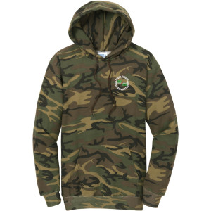 Fern Creek High Power Rifle Range - Port & Company® Core Fleece Camo Pullover Hooded Sweatshirt - PC78HC (White Logo) DTF